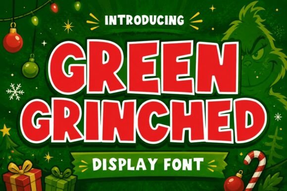 Green Grinched: The Festive Display Typeface for Handmade Creators