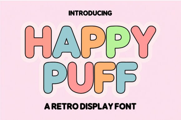 Happy Puff: A Playful Retro Display Font for Bold Branding